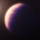 Interpretación de un artista de WASP-39 b, un exoplaneta con una atmósfera llena de dióxido de carbono.